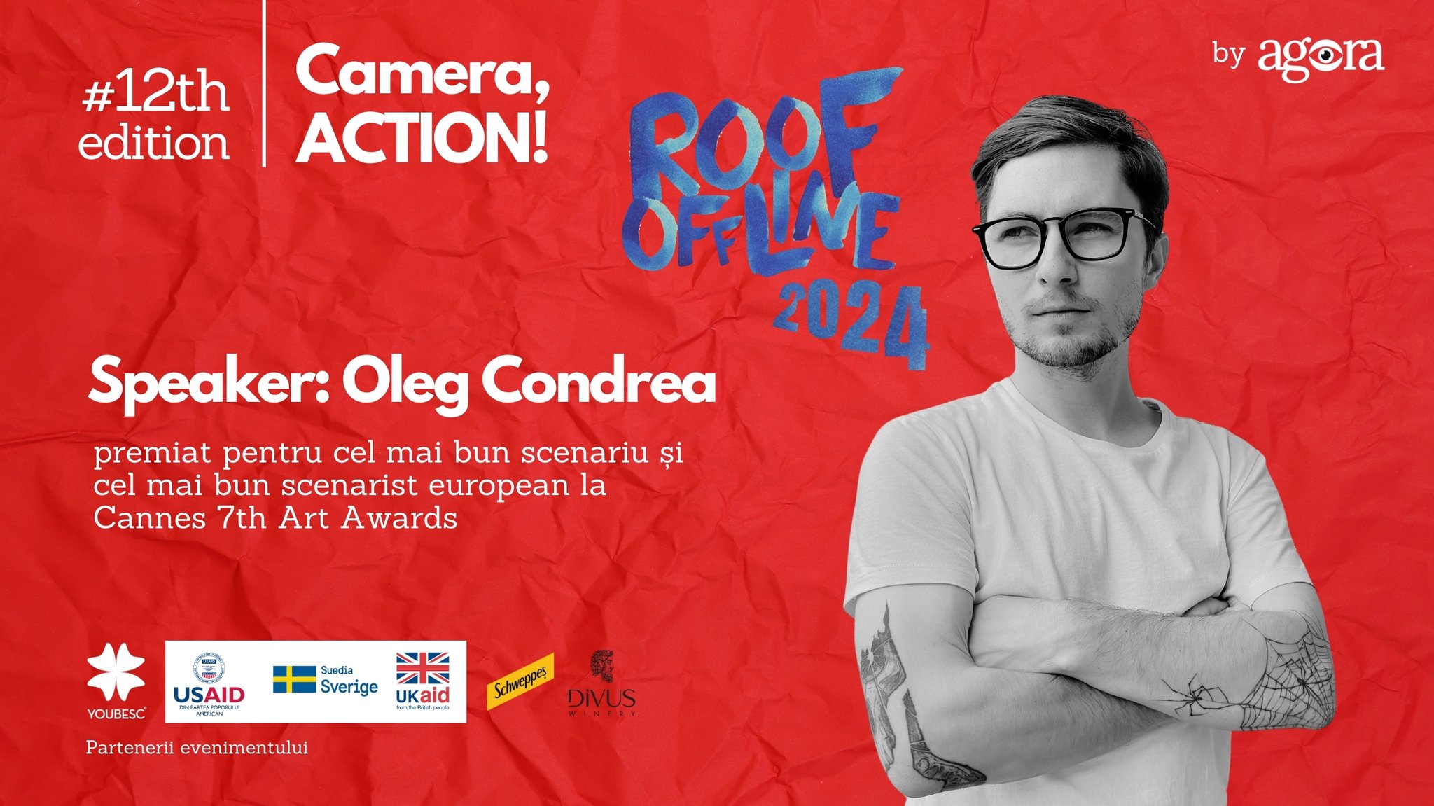 Oleg Condrea, moldoveanul premiat la Cannes, vine la #ROOFOFFLINE Camera, Action!