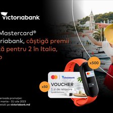 Achită cu Mastercard de la Victoriabank și câștigă premii de valoare