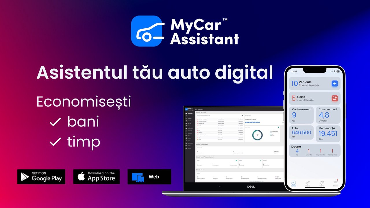 Evită amenzile, economisește timp și bani, și fii la curent cu tot ce ține de autoturismul tău, cu aplicația românească MyCar Assistant 