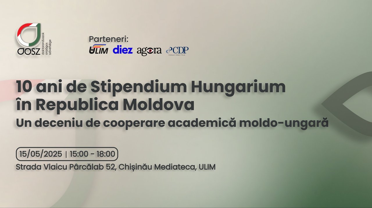 Eveniment gratuit pe 15 mai la Chișinău: Descoperă oportunitățile Stipendium Hungaricum
