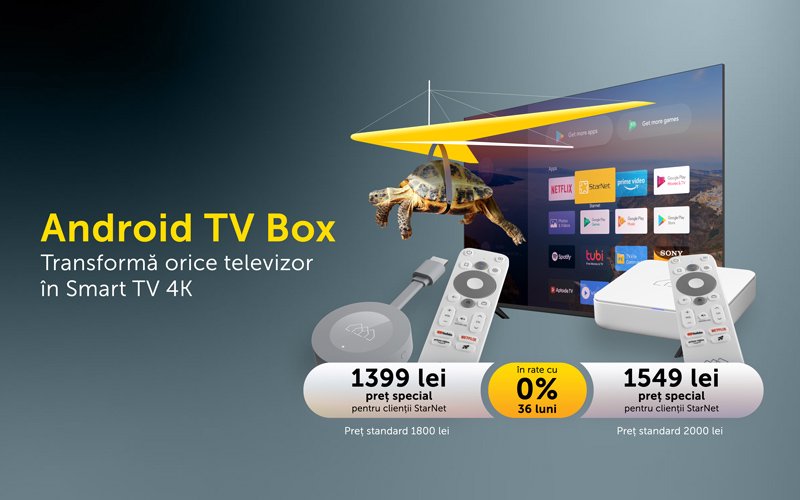 Transformă-ți televizorul simplu în unul Smart cu Android TV BOX de la StarNet