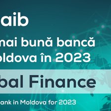 Maib a fost desemnată „Cea mai bună bancă din Moldova” de revista Global Finance