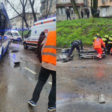 Chișinău: troleibuz tamponat de un automobil care ar fi circulat pe contrasens