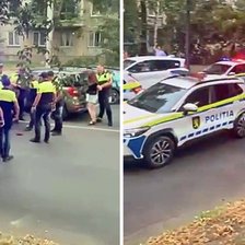 Scene ca din filmele de acțiune pe străzile capitalei. Un șofer, oprit forțat de mai multe echipaje de poliție (VIDEO)


