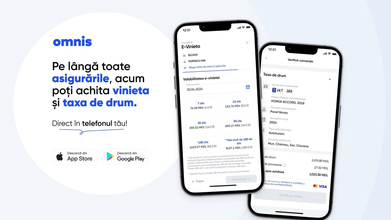 Vești bune pentru șoferi! Cumpără vinieta sau taxa de drum în doar 60 de secunde, prin aplicația OMNIS