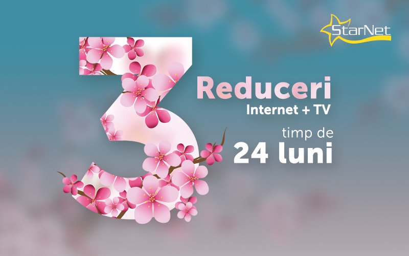Primăvara aceasta, StarNet propune 3 reduceri pentru 24 de luni la alegerea unuia dintre abonamentele sale