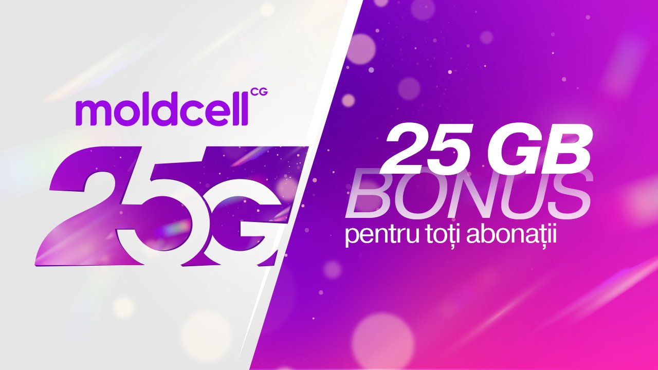 Moldcell aniversează 25 de ani cu un bonus pentru fiecare client

