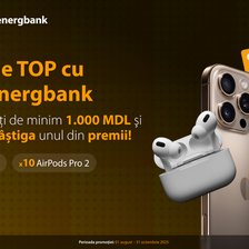 Plătești cu Visa de la Energbank? Poți câștiga un iPhone 16 Pro sau AirPods Pro 2