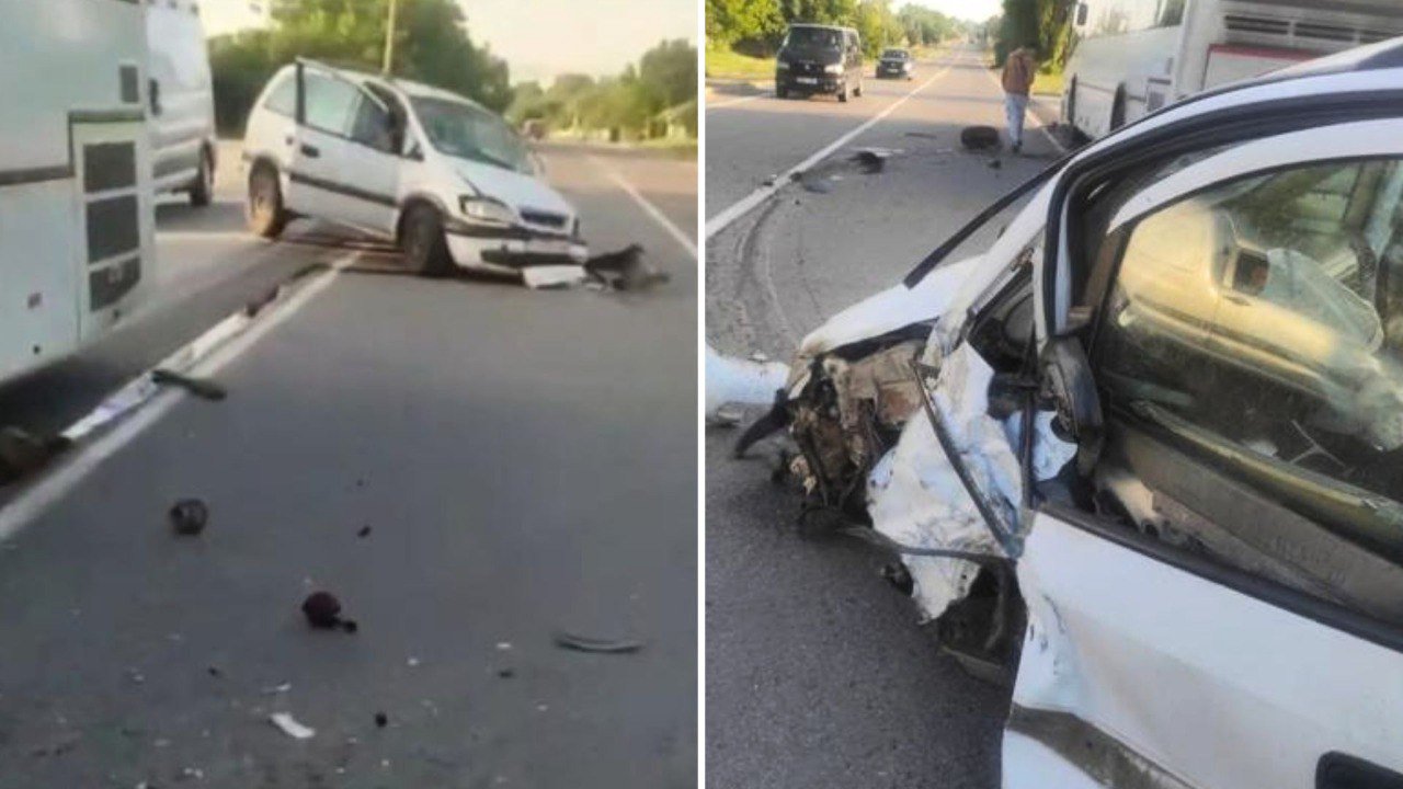 Accident pe traseul Rezina - Orhei: Un automobil s-a izbit într-un microbuz cu 32 de pasageri la bord 