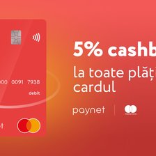 Primește 5% cashback la toate plățile cu cardul Paynet Mastercard
